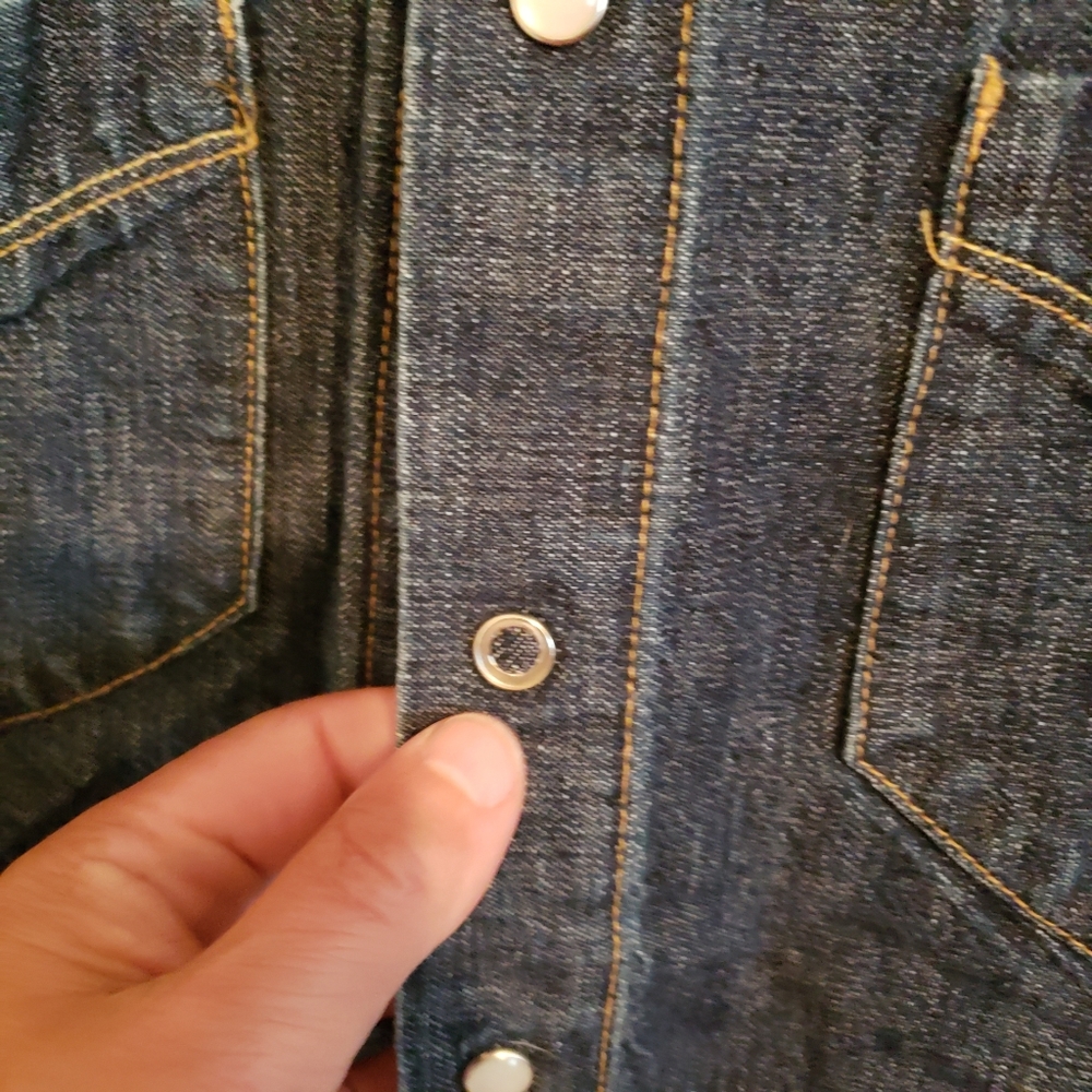 Shockoe Atelier M Japanese Denim Selvedge Western Pearl Snap Shirt Easy Co. - Picture 4 of 13